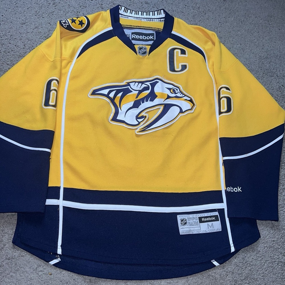 Reebok Shea‎ Weber Nashville Predators NHL Hockey Jersey Yellow Home Adult M